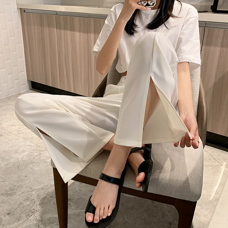 High Waist Slim Wide Leg Straight Mopping Pants