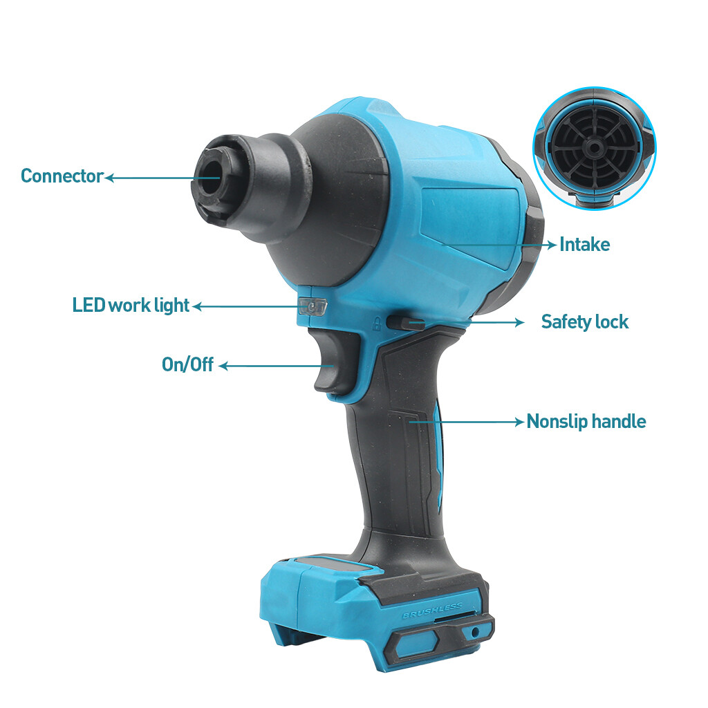 Cordless Dust Blower Inflator Vacuum Function Multifunction For  18V