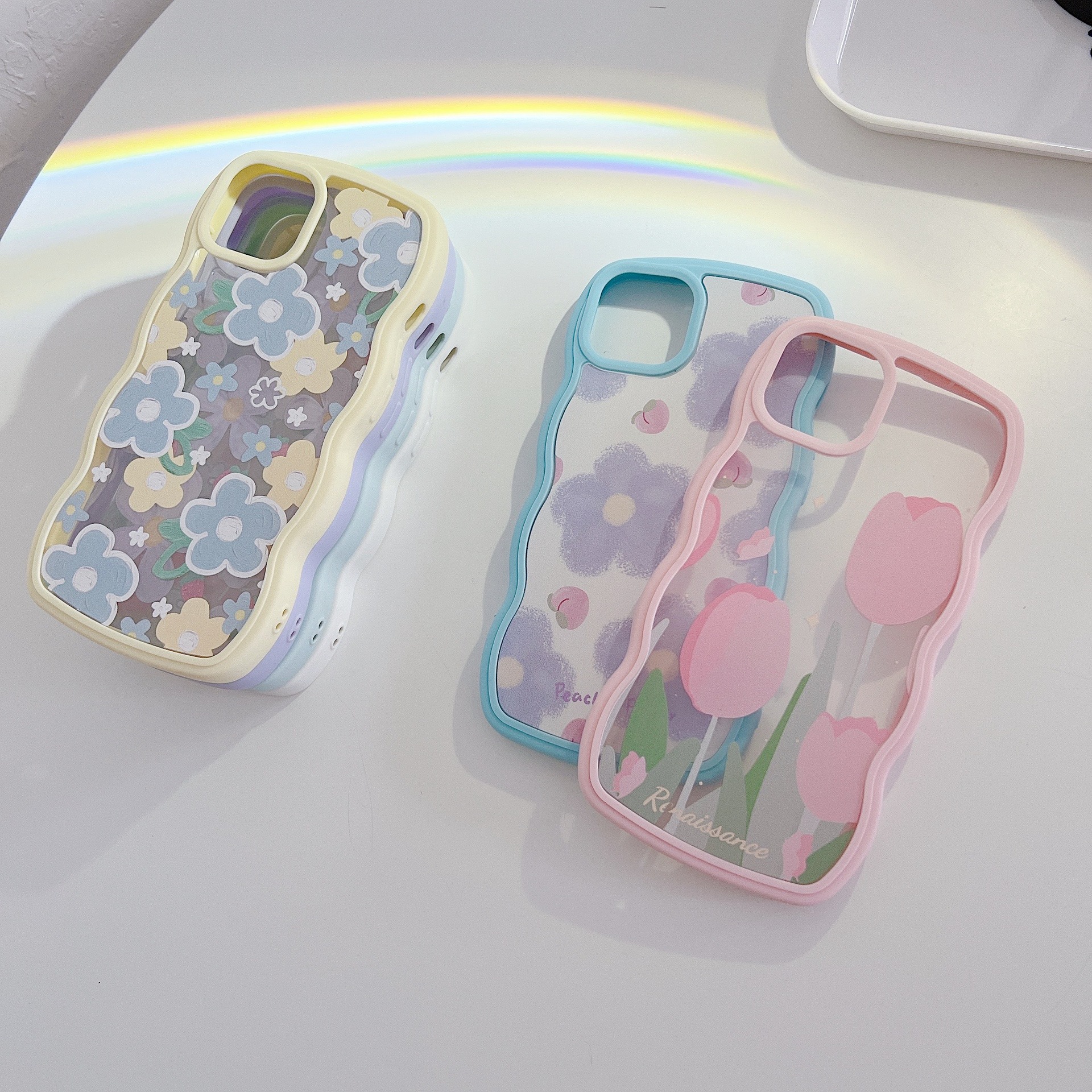 New Oil Painting Ins Wave Edge Mobile Phone Protective Case