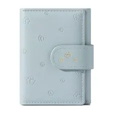 Fashion Small Paw Print Wallets Women Soft PU Leather Card Holder Purses - Blue - View 1