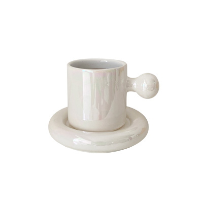 Vitality Egg Yolk Cup Mug and Saucer Set (Yellow-A set)