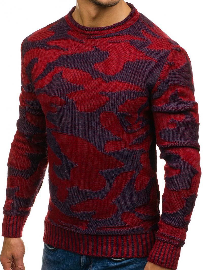 Title 6, Round Neck Pullover Sweater Contrast Color Loos...