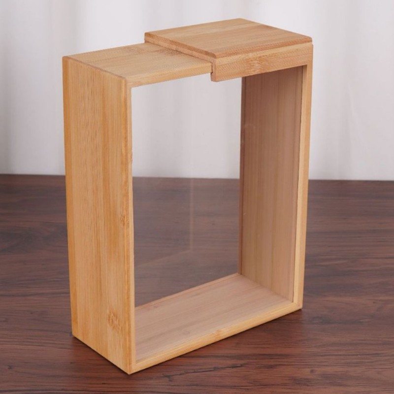 3Pcs Wooden Cereal Containers Storage Set Clear Grain
