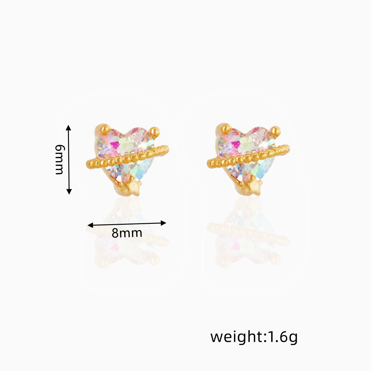 Title 15, New Unicorn Heart Zircon Earrings For Women