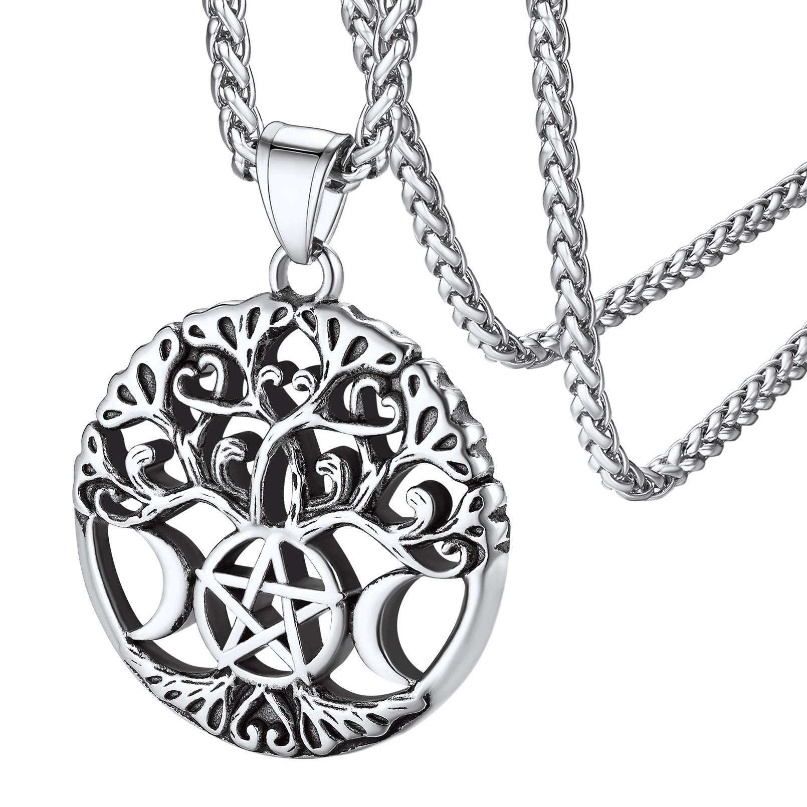 European And American Alloy Tree Of Life Necklace Moon Five-pointed Star Pattern