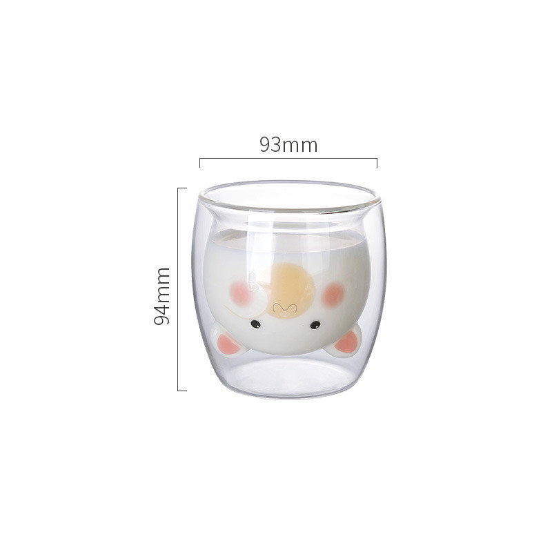 Cute Bear Cup Double Layer Heat Resistant Glass