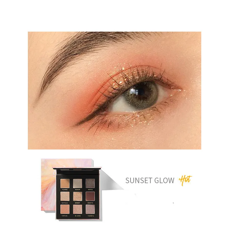 Long Lasting Matte Pearl Glitter 9 Color Eyeshadow Palette - E3022