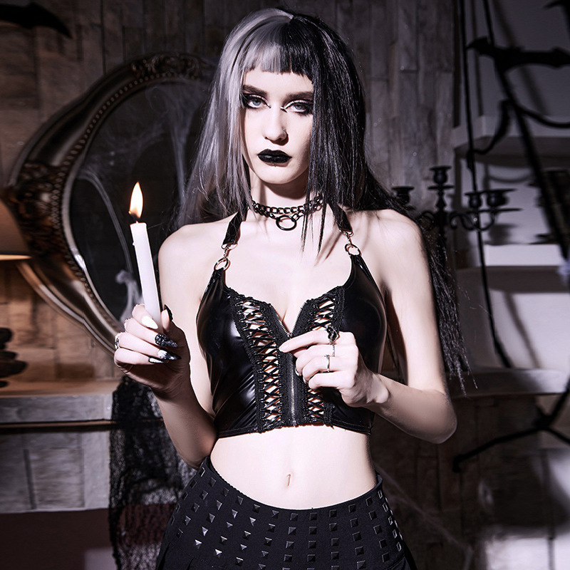 European And American Hollow Deep V Hanging Neck Sling Women