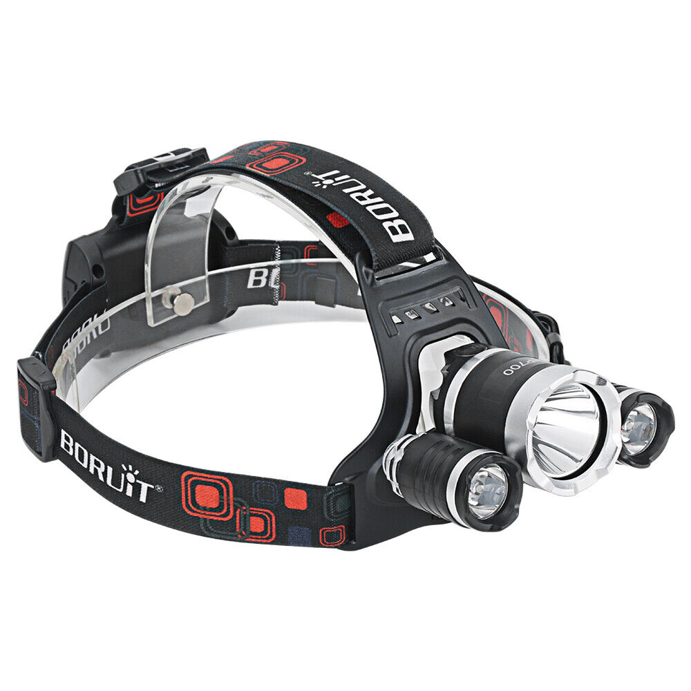 BORUiT HP700 LED Headlamp Head Torch Lamp Rechargeable Light Headlight  Camping