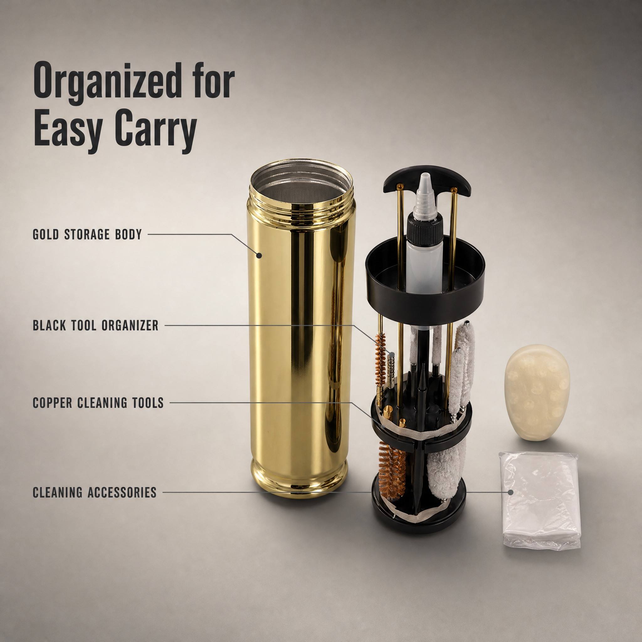 Luxury Copper Universal Cleaning Kit - High-Efficiency Outdoor Shooting And Hunting Accessories - Portable Cleaning Solution