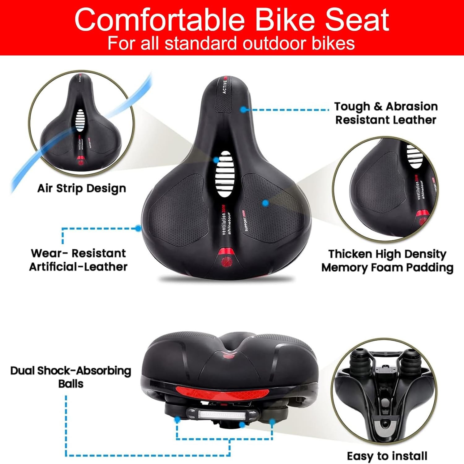Super Soft Comfy Gel Big Bum Bike Saddle Seat Mountain Sport Road Bicycle UK