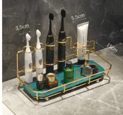 Electric Toothbrush Holder Shelf Light Luxury Bathroom Mouthwash Cup Desktop A Family Of Three Storage Shelves - Style D - View 1