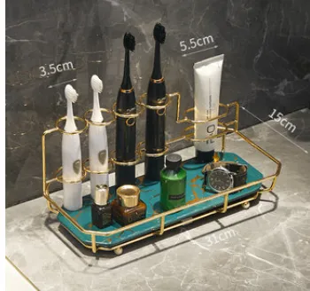Electric Toothbrush Holder Shelf Light Luxury Bathroom Mouthwash Cup Desktop A Family Of Three Storage Shelves Style D - Shop at LoveMi