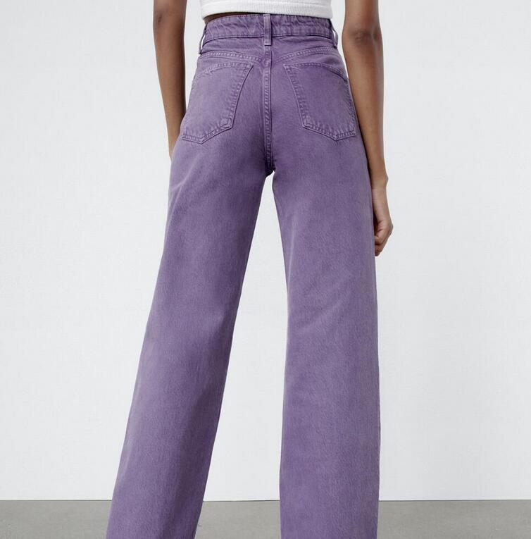 Title 4, Pantalon droit taille haute de couleur unie pou...