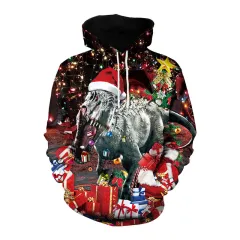 Elk Christmas Animal Print Couple Hooded Sweater - Sb101092-S - View 1