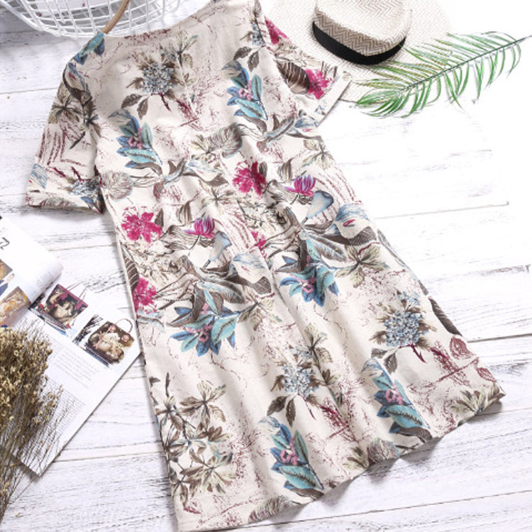 Dress Temperament Round Neck Loose Size