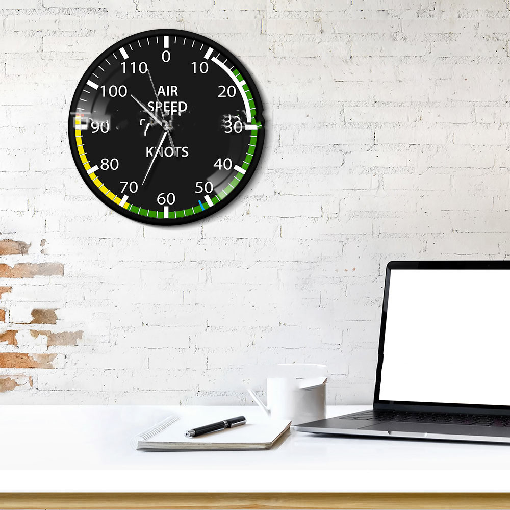 Metal Case Wall Clock Flight Speed Dial Shape Table Wall Clock Home