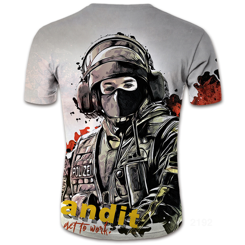 Title 3, T-shirt estivo uomo con stampa 3D digitale guer...