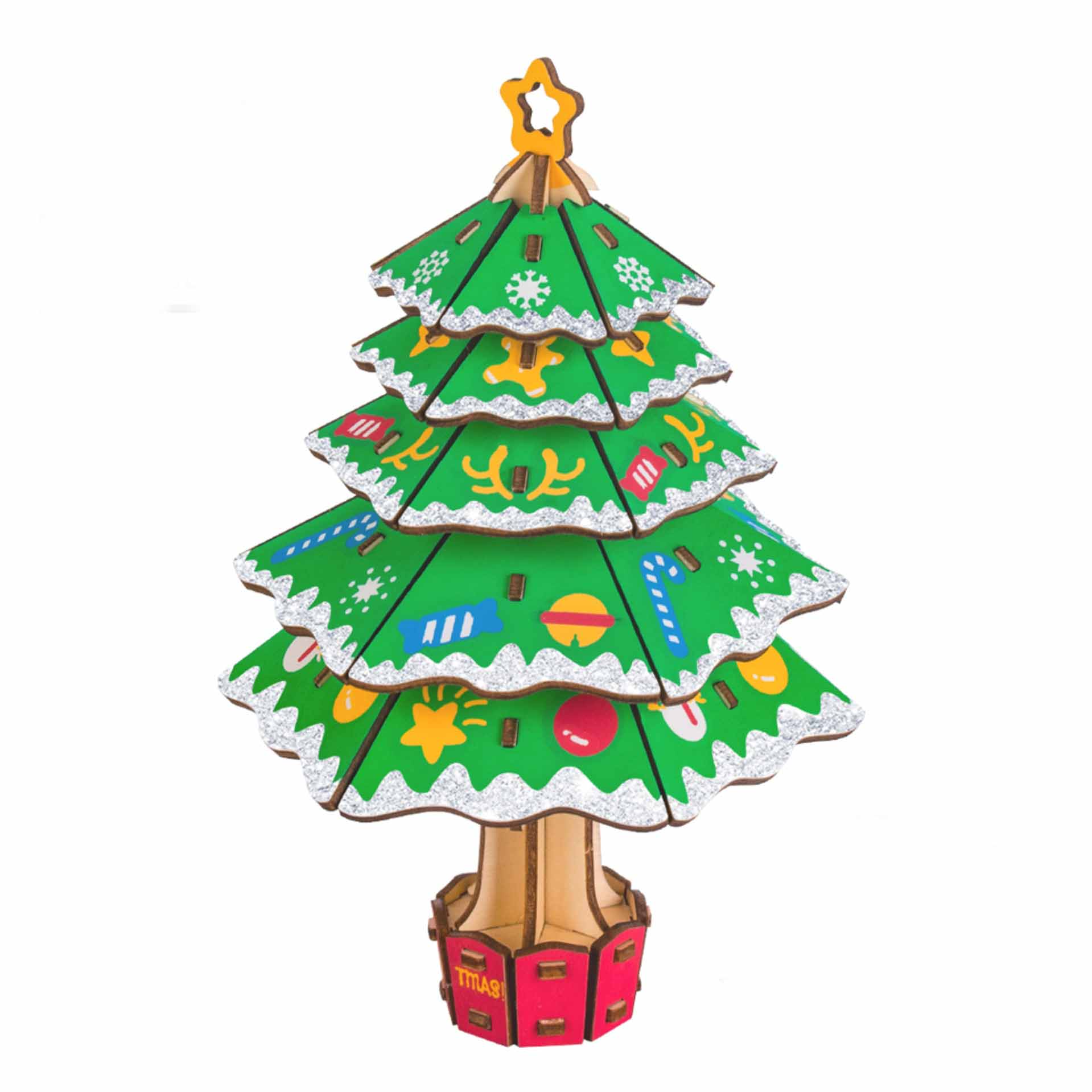 Title 2, Puzzle tridimensionale in legno colorato albero...