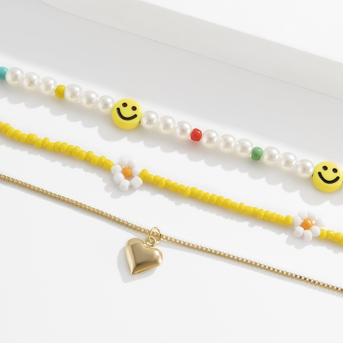 European And American Cross-border Vacation Rococo Smiley Face Imitation Pearl Necklace