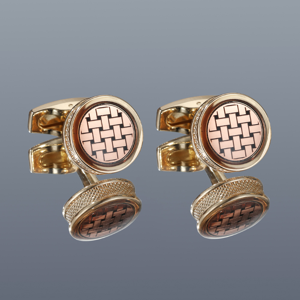 Title 1, Stylish Round Gold Shirt Cufflink