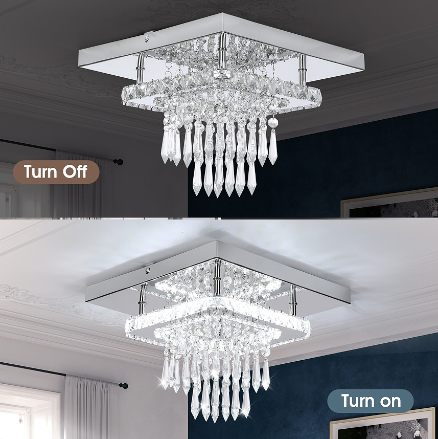 30CM Modern LED Crystal Ceiling Light Square Minimalist
