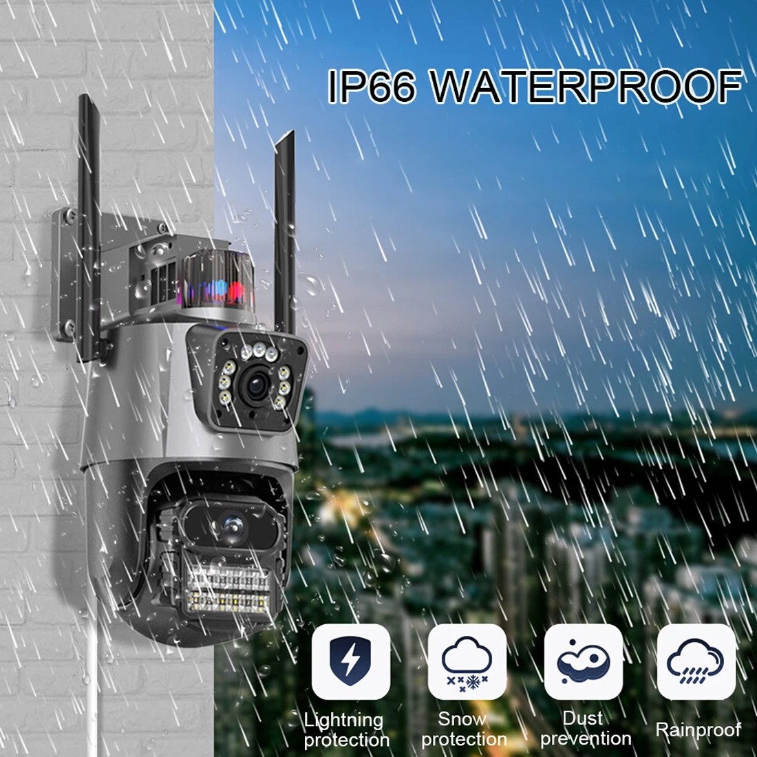 8MP 4K Wireless IP Camera WIFI Outdoor CCTV PTZ Smart Home Security IR Cam IP66 UK NEW------Camera Set