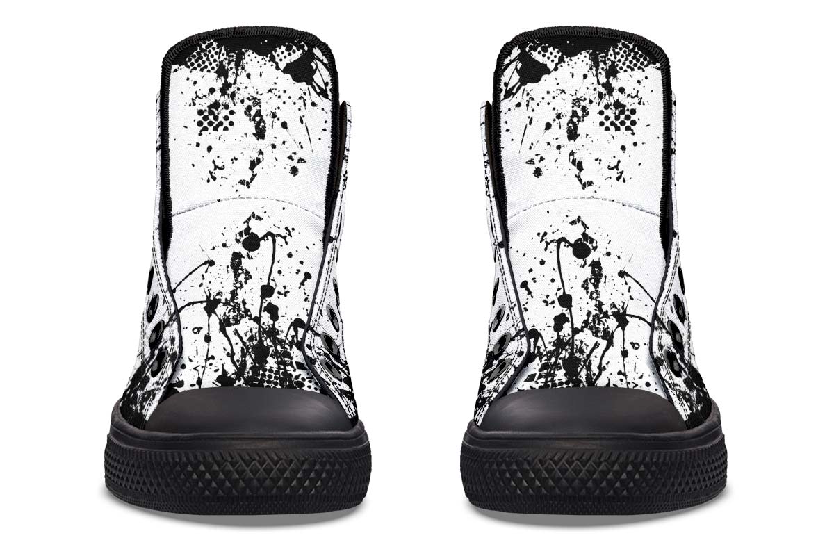 Men's And Women's Fashion Color Printing High-top Canvas Shoes