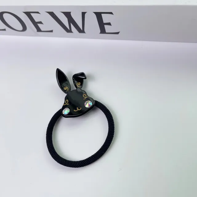 Cute Acetate Rabbit Clip Barrette Black Rabbit Hair Tie - Shop at LoveMi