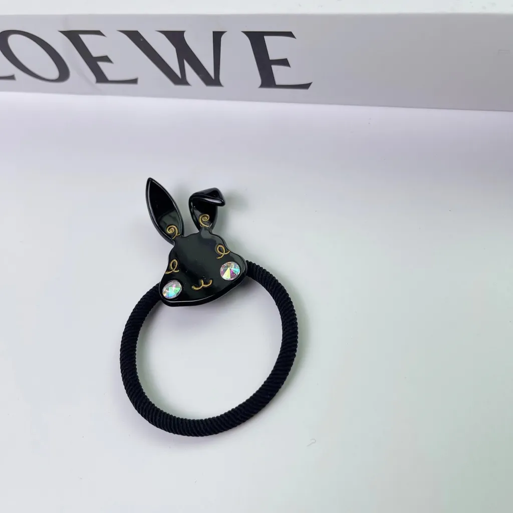 Cute Acetate Rabbit Clip Barrette - Black Rabbit Hair Tie