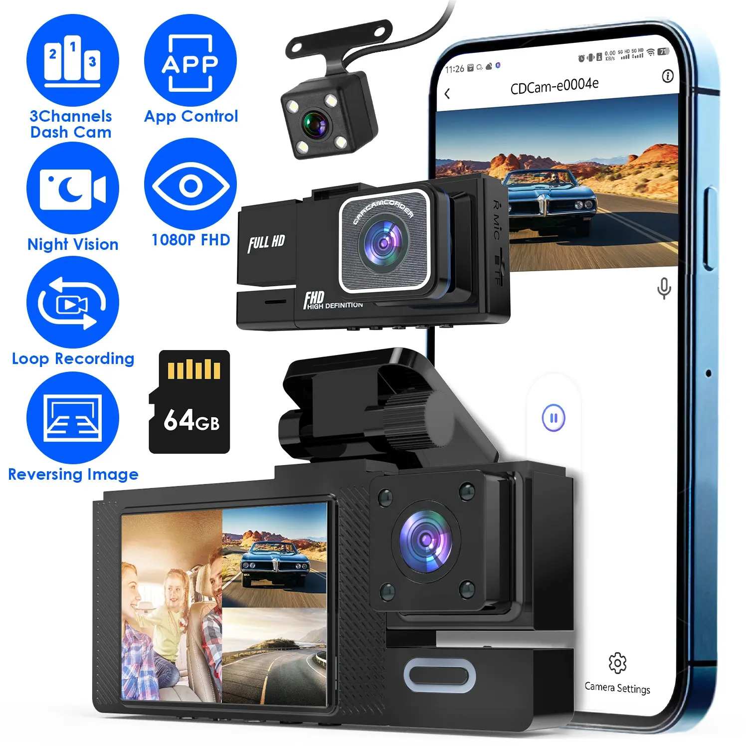 WiFi FHD 1080P Car Dash Cam 3