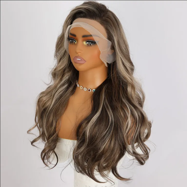 Synthetic Hair Wigs Highlight Wear Go Wigs For Black Women Glueless Wigs - Dark Brown