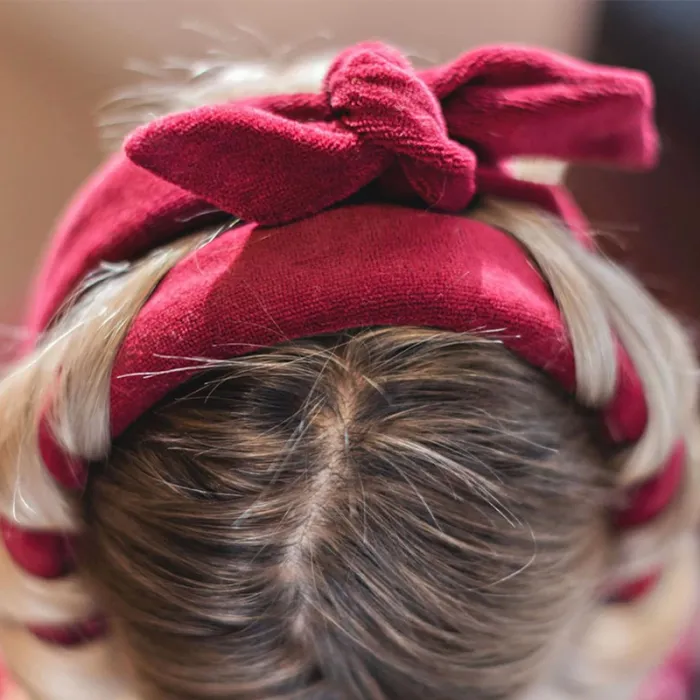 Heatless Hair Curler Headband Set, Satin Velvet Overnight Curling Rod with 2 Scrunchies for Long Hair - detail photo 5