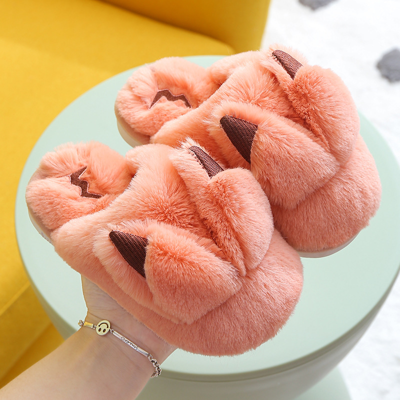 Fashion Temperament Children's Indoor Slippers Cartoon Warm Floor Mopping Non-slip