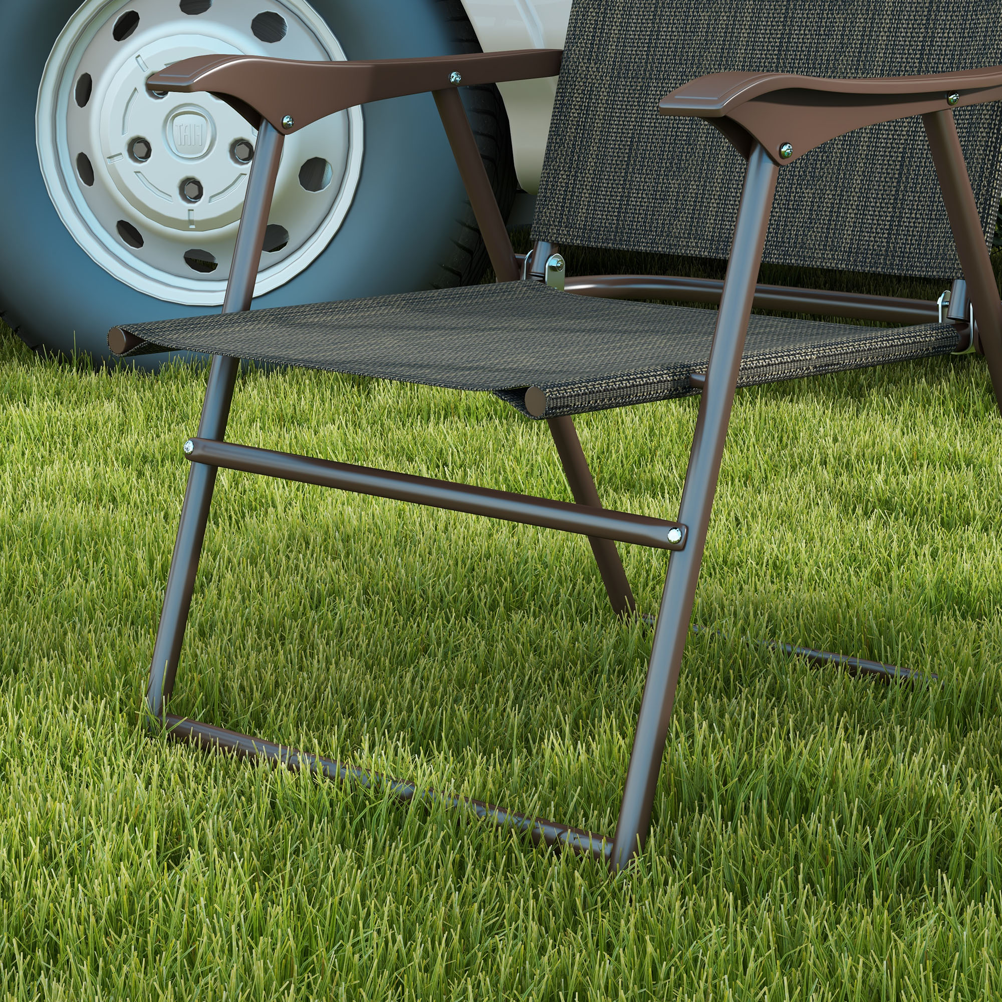 Two Foldable Garden Chair Sets, Mesh Seats — image 10