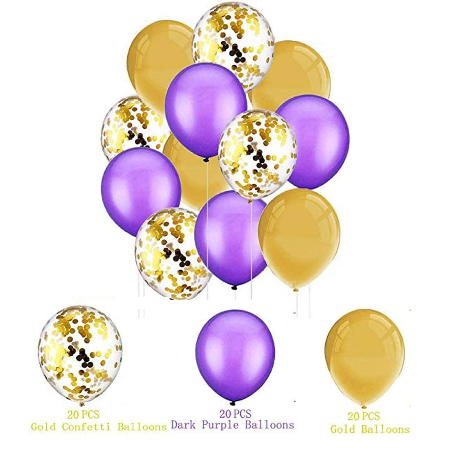 Title 2, 60PCs Latex Sequins Combination Balloon Beam Metal