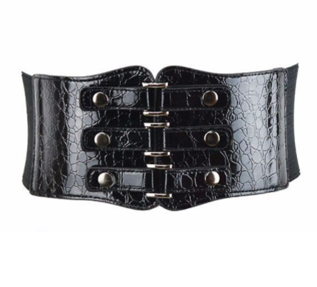 Title 3, Black Womens Ultra-wide Waistband Rivet Elast...