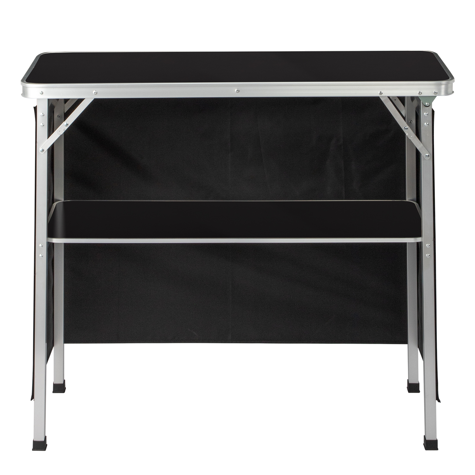 100-38-88cm Portable Folding Bar Table With Storage Shelf, Aluminum…
