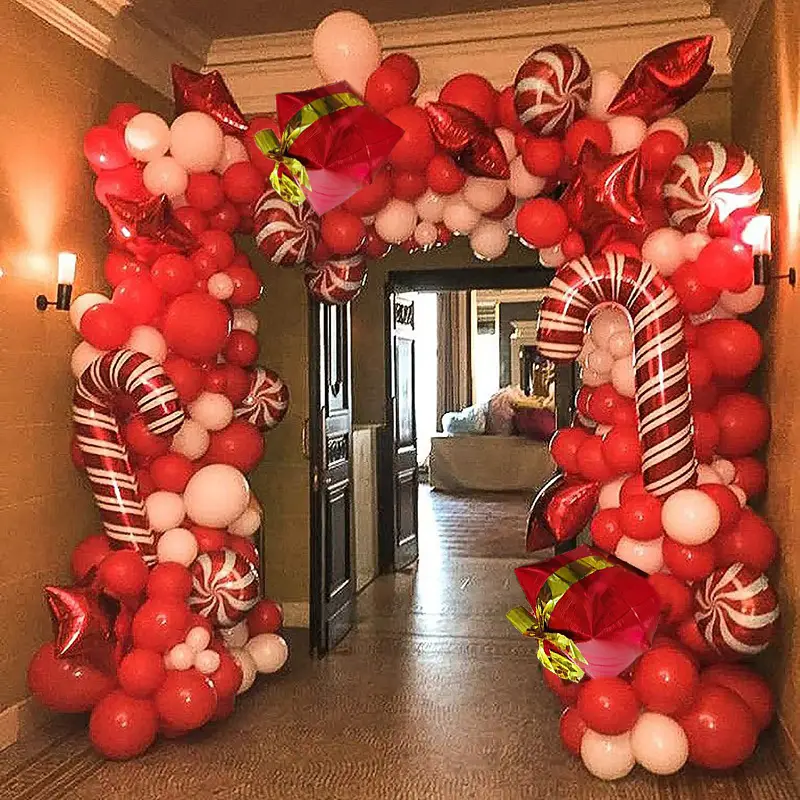 Red Christmas Aluminum Film Latex Combination Candy Balloon Gift Box