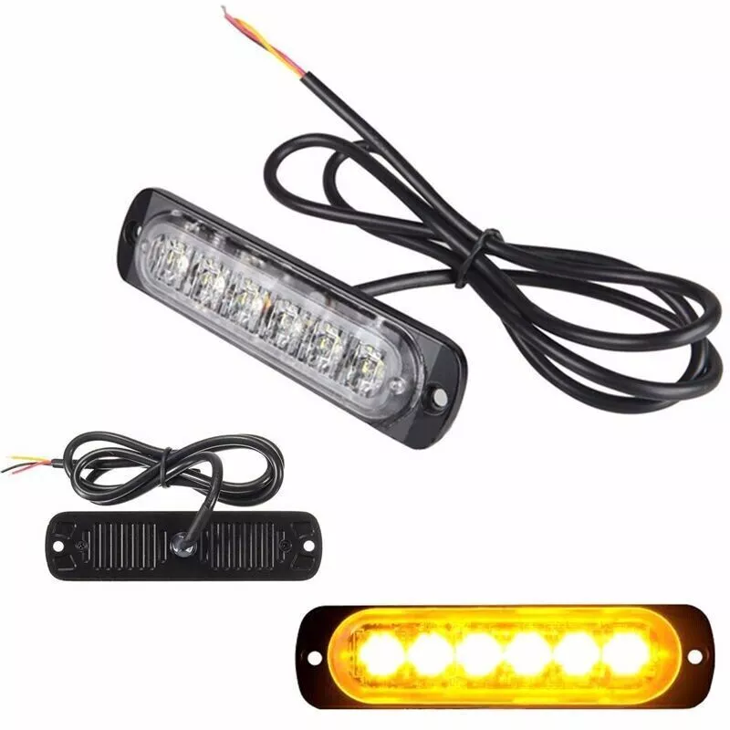 6 LED amber beacon light housing and mounting bracket detail