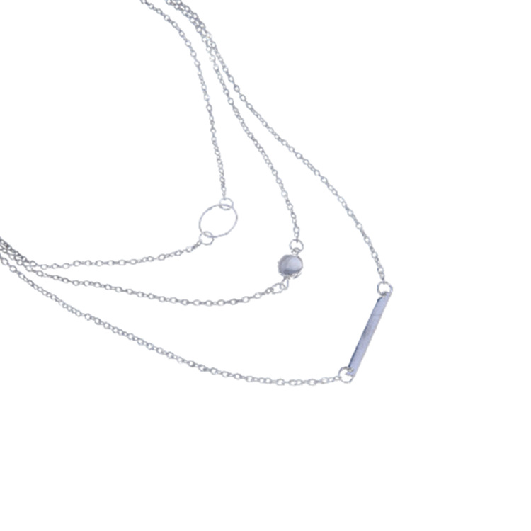 Fashion All-match Aperture Metal Rod Necklace