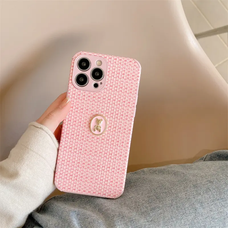 Xiaoxiangfeng Woven High-grade Bear Flannelette Mobile Phone Case