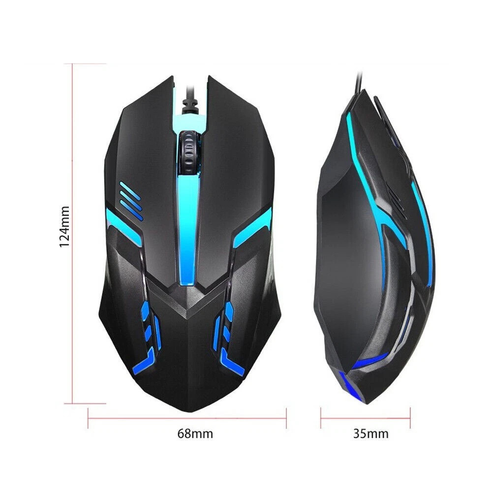 UK Gaming Keyboard And Mouse Set RGB LED USB For PC Laptop Xbox One PS4 PS 2