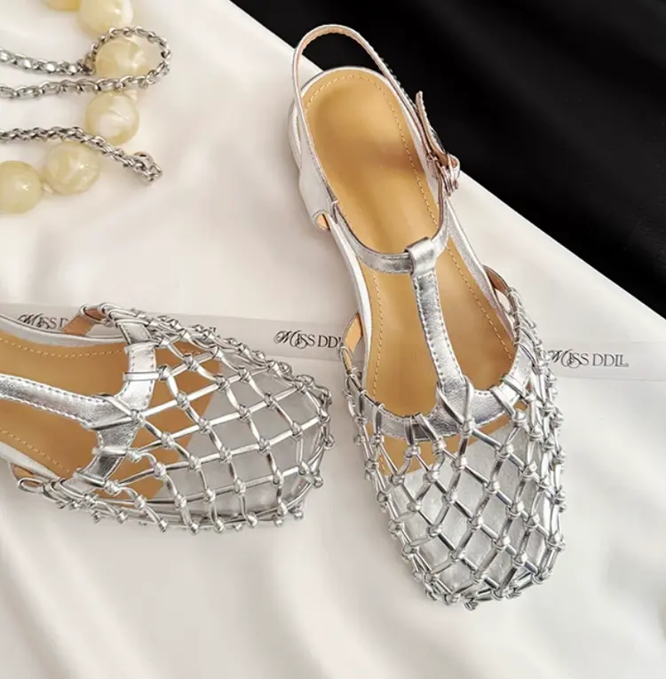 Niche Designer Mesh Hollow Out Roman Sandals