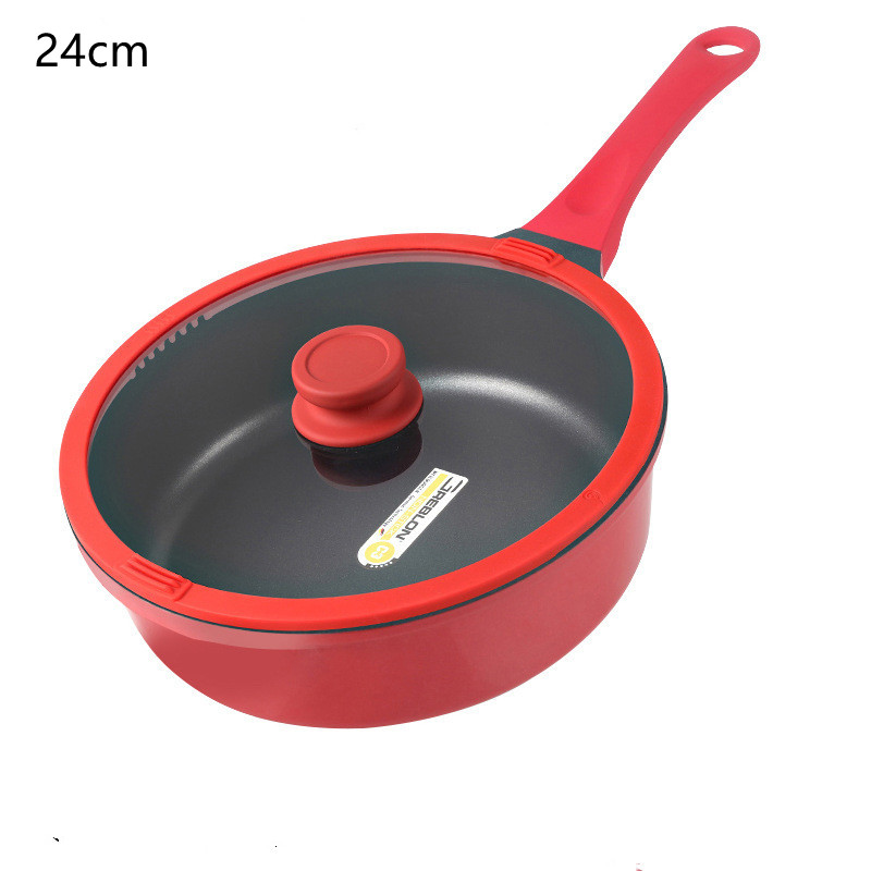 24red deep frying pan