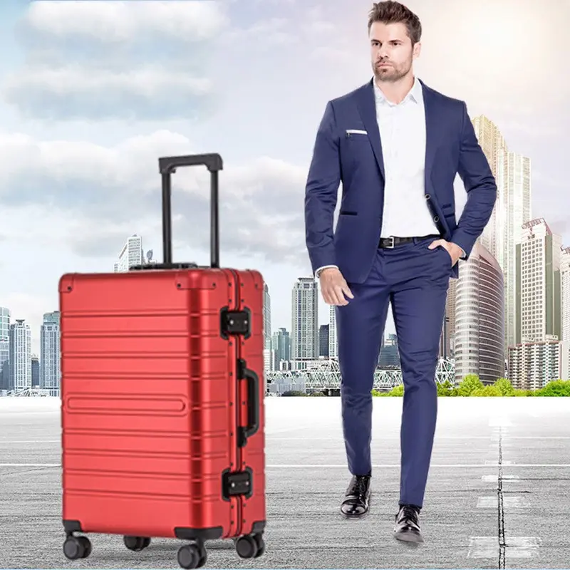 All Aluminum Magnesium Alloy Trolley Case Universal Wheel Metal