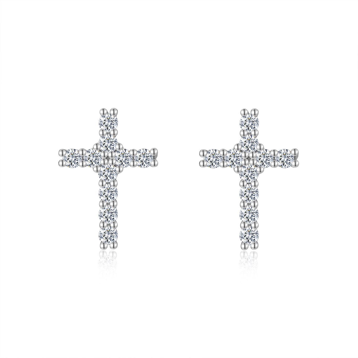A Luxurious And Fashionable Minimalist Jewelry Earring Set Featuring Top-quality Moissanite Stones, Made Of S925 Silver Electroplated With Platinum.