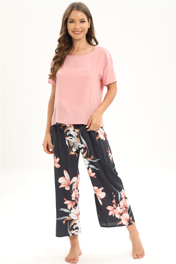 Title 7, Damen Pyjama Set aus Baumwolle, Homewear Anzug ...