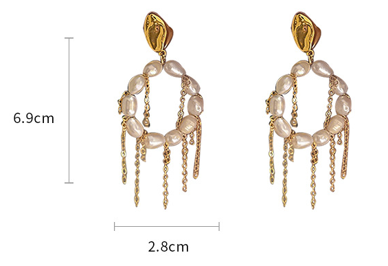 925 Silver Needle Freshwater Pearl Stud Earrings European And American Retro Circle Earrings