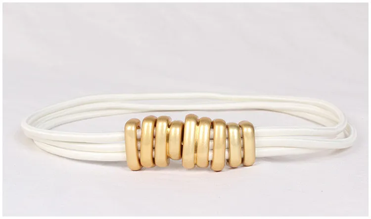 Buckle Accessories Elastic Elastic Fashion Belt - Small White